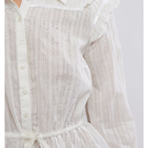 FREE PEOPLE Daybreak Blouse Solid / Optic White - Picture 8 of 9